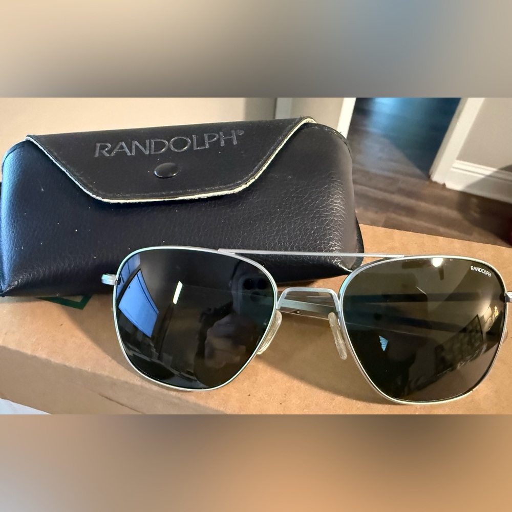 Randolph Engineering Silver and Black Sunglasses